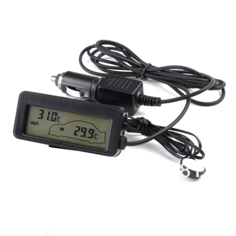 12V Mini LCD Display Digital Thermometer Car Inter/Exter Thermometer Embedded Electronic Digital Thermometer