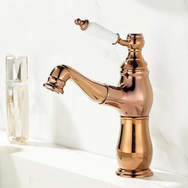 Bathroom Ceramic Handle Basin Faucets Pull Out Mixers Sink Faucet Washbasin Taps Water Tap Tapware Crane Brass Material