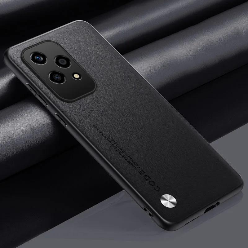 

Luxury Soft Leather Back Phone Case For Honor 200 Lite 200Lite Shockproof Silicone Case For Honor200Lite Back Cover Honor 200 Lite чорний