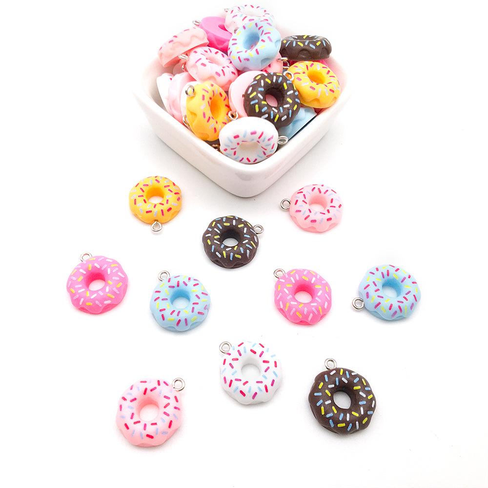Resin Duck Mushroom Donut Bear Pendant DIY Earrings Keychain Accessories