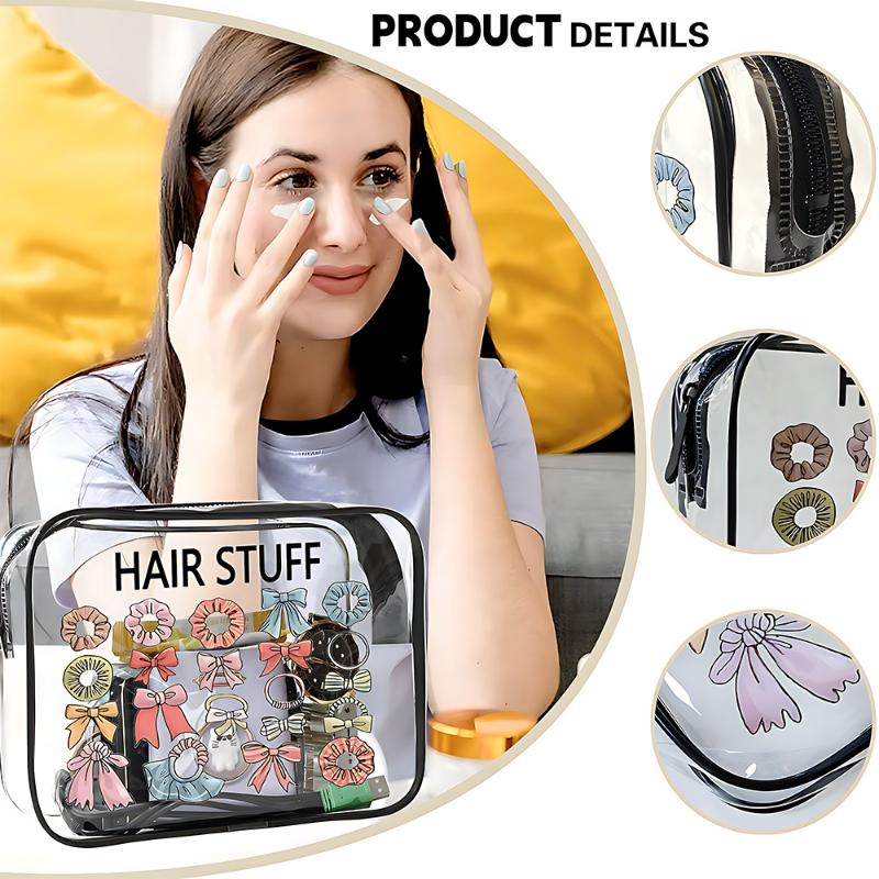 1 Stück Transparente Make-up-Tasche mit Reißverschluss Geräumiger Kosmetik-Organizer Leichte Reise-Kulturbeutel PVC-Make-up-Tasche