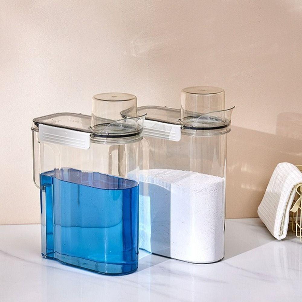 Transparent Laundry Detergent Dispenser 3L Laundry Detergent Can Storage Box Kitchen