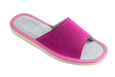 Pink Women's Slippers, Women's Leather House Slippers 40