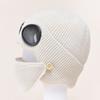 Fleece Lined Knitted Winter Hat Woolen Warm Hat With Mask Warm Woolen Hat  Cold Weather