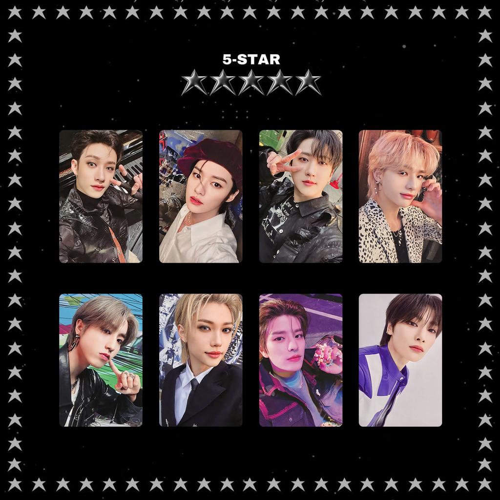 8Pcs K-Pop Stray Kids Lomo Card Album Card Skzoo 5-Star Felix Hyunjin Celebrity Peripheral Same Style Collection Card