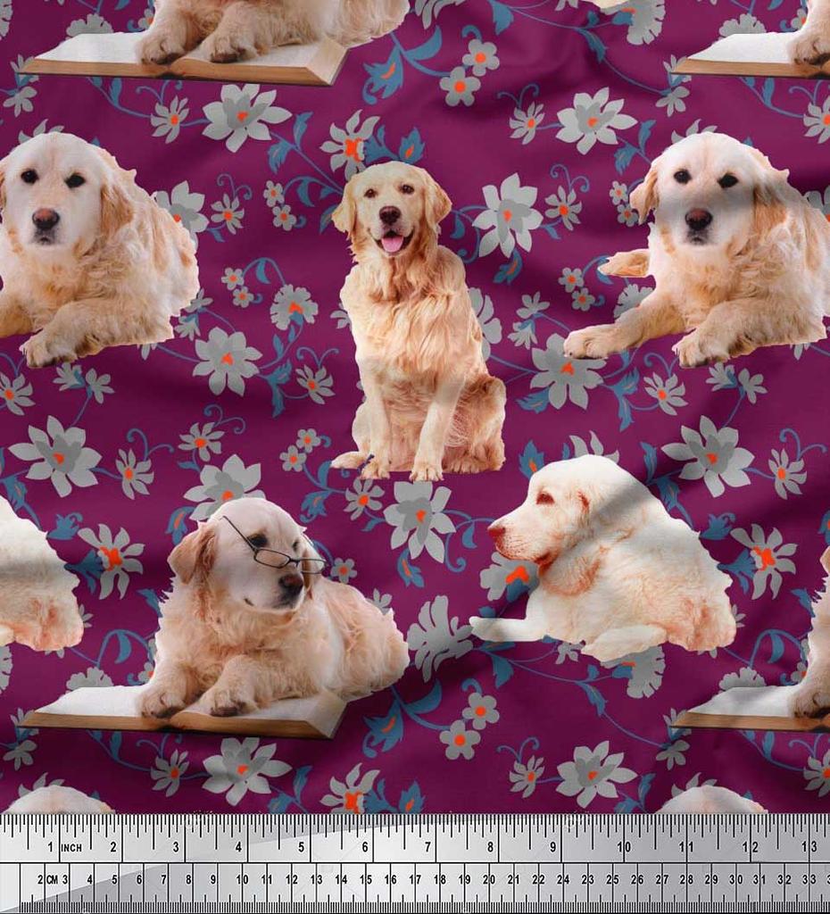 Tissu Bachette Coton Imprimé Chien Gris De Qualité, Tissu Au Mètre, Tissu Pas Cher