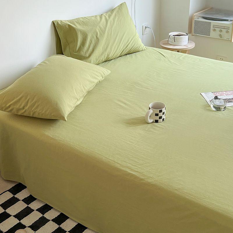 Drap et Housse de Couette Uni Doux pour Enfants, Lit Simple Double Dortoir Étudiant