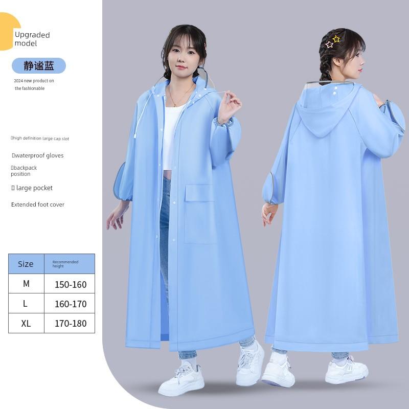 Electric Scooter Raincoat for Women, Adult, Separate Rider and Vehicle Design, Single Rider, Long Style, Full-Body Storm-Proof, 2026 New Model
