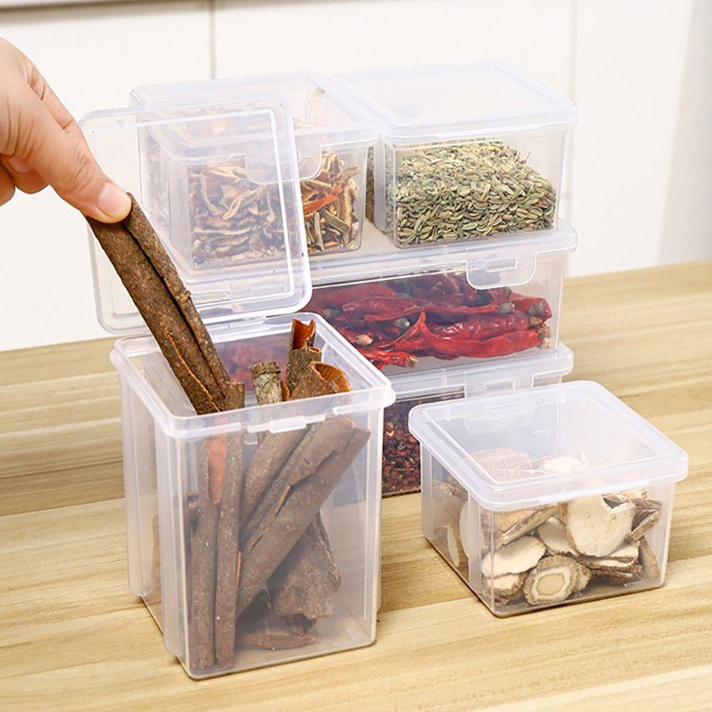 

1Pcs Refrigerator Food Fresh Spice Container Case Visible Dry Fruit Jar Kitchen Storage Boxs Large