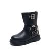 2024 Children Leather Shoes for Girls Autumn Winter New Fashion British Style Soft Bottom Anti-slippery Versatile Short Boots