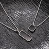 18K Gold Plated Titanium Steel Necklace with Geometric Pendant and Pearl Chain
