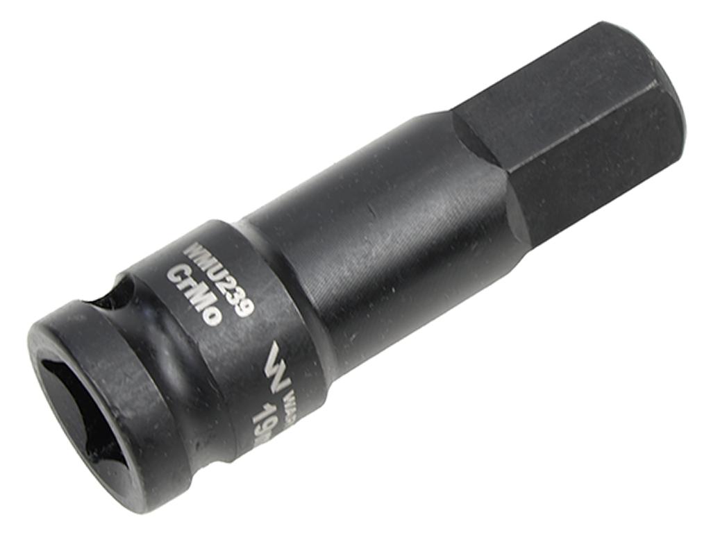 1/2" impact socket, 19mm hex H19, CrMo steel, Waryński