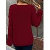 Plus Size Women's New Autumn Round Neck Solid Color Loose Long Sleeved Top