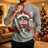 Men's Long Sleeve Shirt Christmas Print Holiday Casual Top