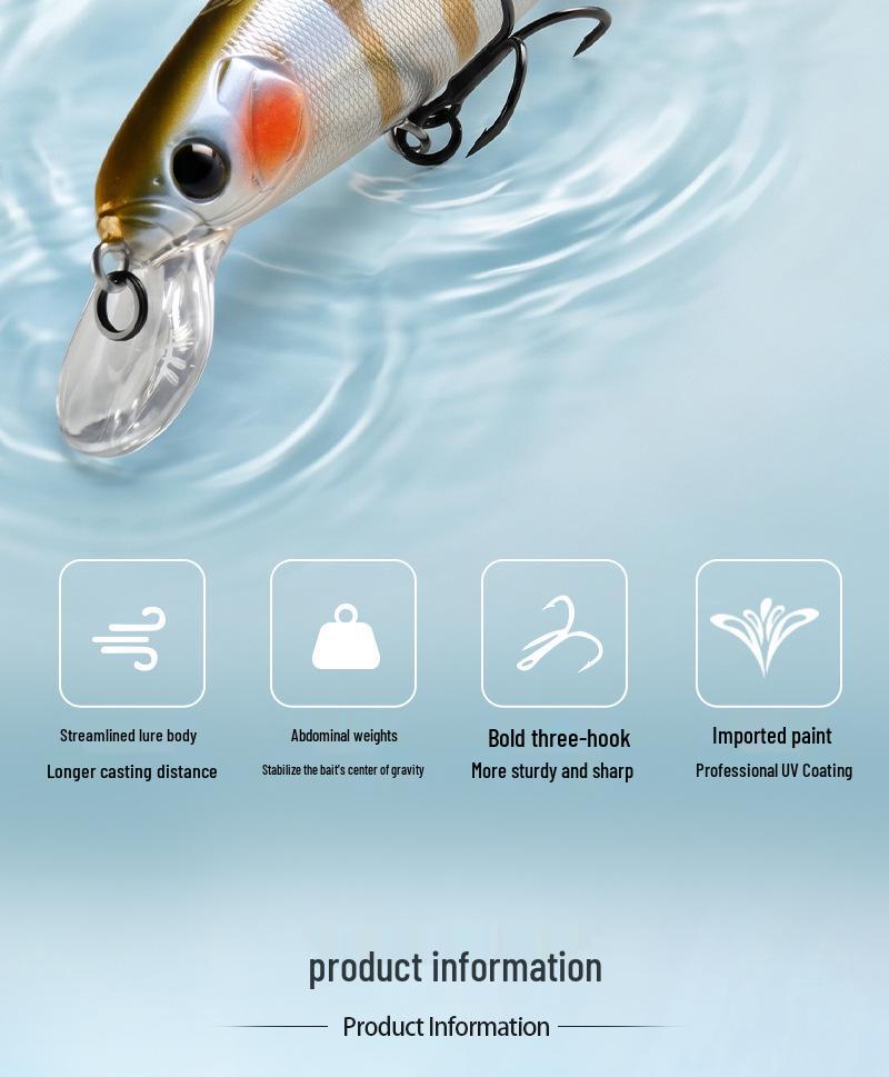 BEARKING 112mm 15g Floating Fishing Lure, Dives 1.5m, Model M111