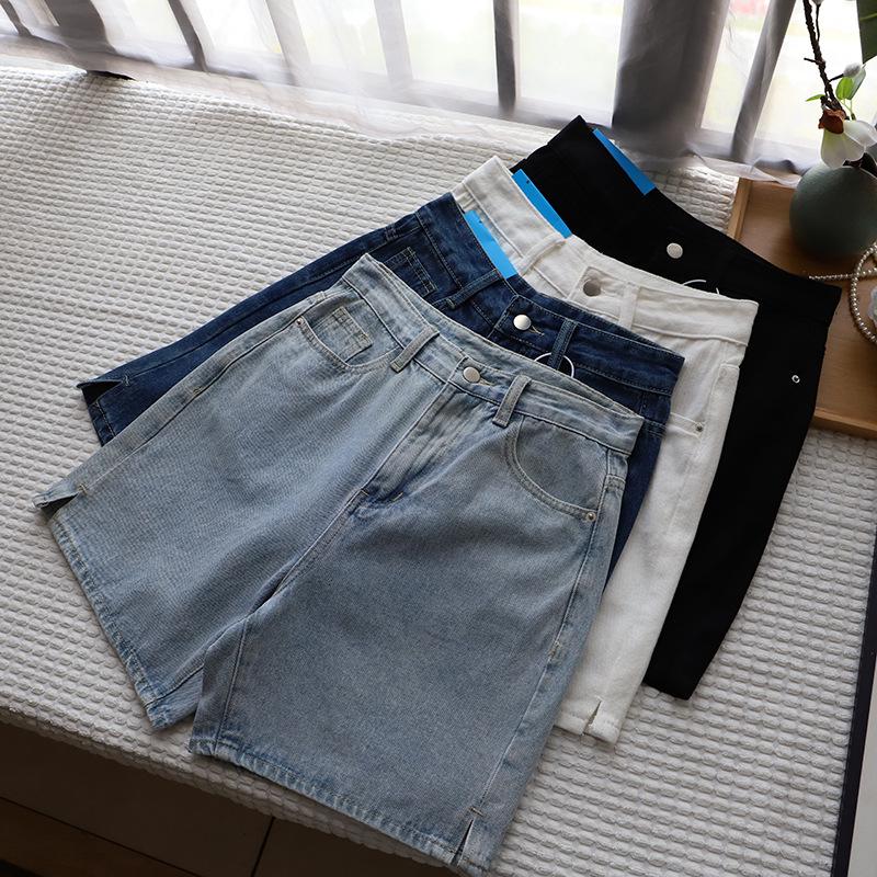 

Bi Zheng 2025 Summer Women s Korean Straight-Leg Denim Shorts: Casual, Versatile, Slimming, Wide-Leg Style Medium светло-синий