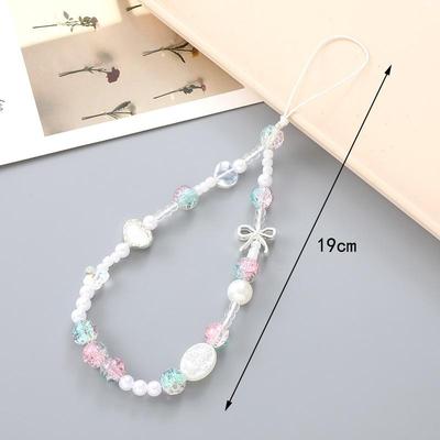 Sladký Roztomilý Perlový Pentagram Řetízek na Šňůrku k Telefonu Klíčenka Přívěsek na Obal Telefonu Závěsná Šňůrka Popruh proti Ztrátě na Fotoaparát