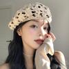 Stylish Embroidered Flower Hollow Beret Hat For Women Summer Versatile Thin Design