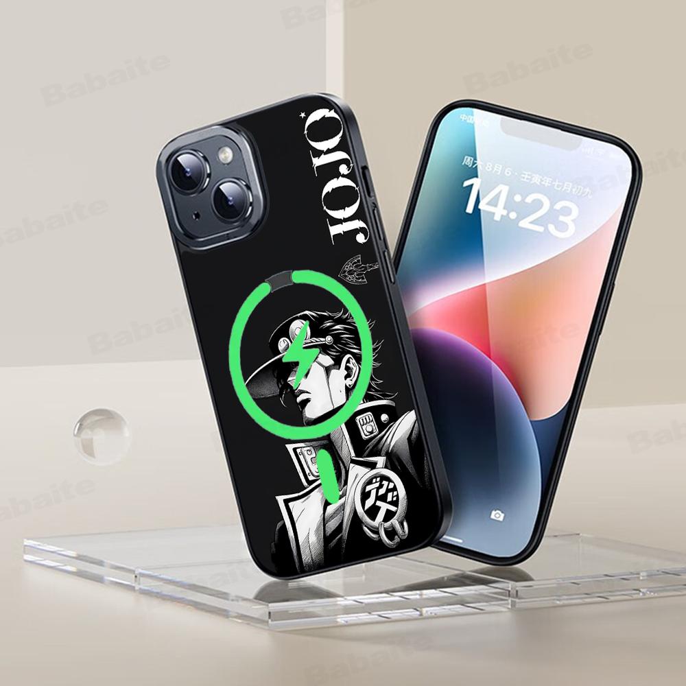 Classic Japanese Anime J-JOJO Cool Phone Case Magnetic Case For IPhone 16 14 13 12 11 15 Pro Max Plus For Magsafe