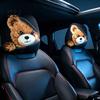 Humorous Car Accessories Zipper Bear Headrest Cover, 2D Flat Print Cute Seat Universal Fit Covers Protector, Breathable Auto Interior Decor