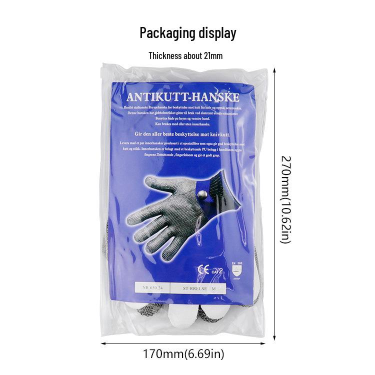Cut-Resistant Steel Wire Gloves Level 5 Metalworking Protection