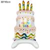 New Stand Cake Balloons Large Pink Blue Aluminum Film Balloon Happy Birthday Balloon Background Decoration