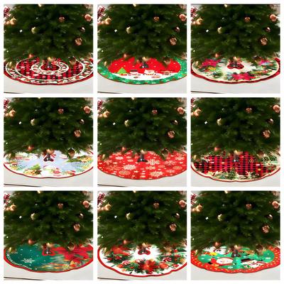 Decoración de Navidad Falda para Árbol Corona de Navidad Dibujos Animados Papá Noel Reno Muñeco de Nieve Falda para Árbol Feliz Navidad Decoración Feliz Año Nuevo 2025