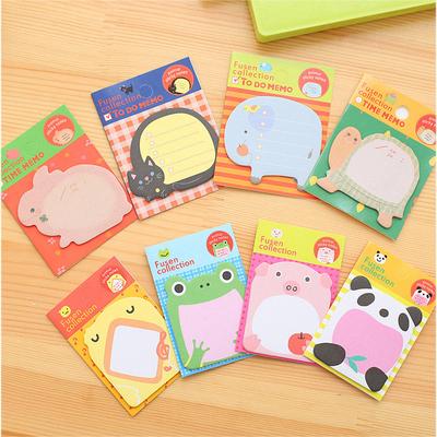 Bloc-notes Série d'animaux mignons Notes adhésives Marque-page Point It Papier autocollant bureau Fournitures scolaires Blocs-notes Cahiers