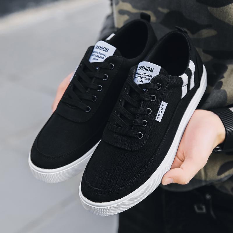 

Парусиновые туфли мужские туфли корейской версии с низким верхом на шнуровке модные универсальные туфли для серфинга мужские старые пекинские тканевые туфли весенние повседневные дышащие 44 чёрный