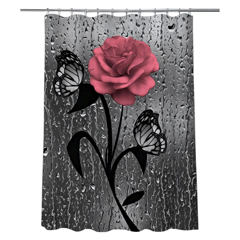 

180*180 см декоративная занавеска для душа водонепроницаемая полиэстеровая занавеска для душа с принтом розы в современном стиле 180*180cm