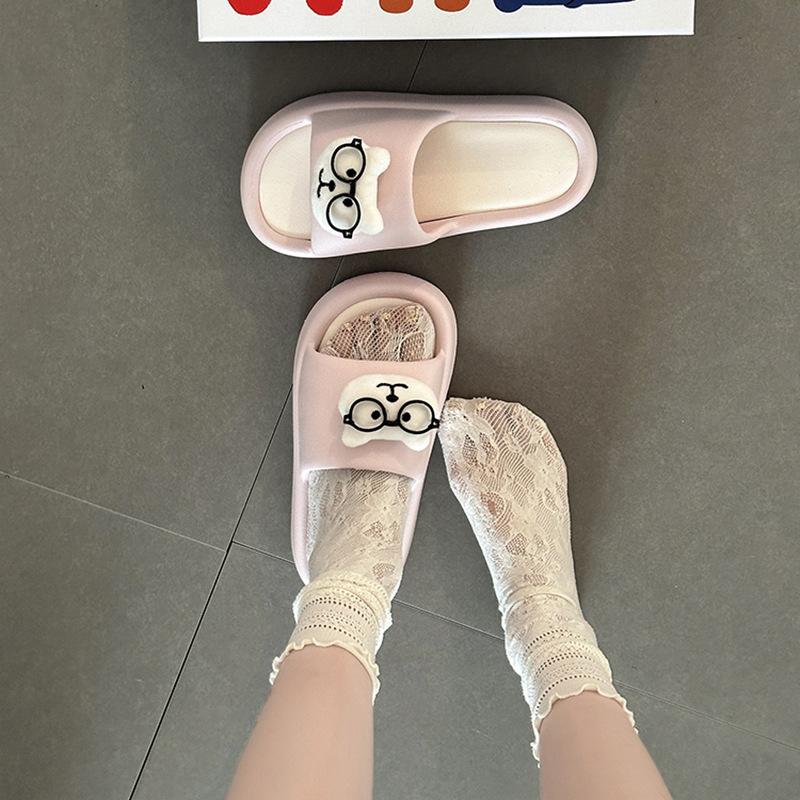 Anime bjørn tykksålede ett-ords kule tøfler dame sommer ny tegneserie innendørs hjem tykksålede sklisikre tøfler