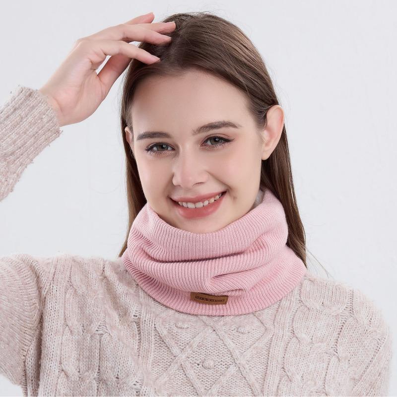 Thickened knitted scarf women's fashion versatile Maillard neck cover winter velvet thermal mask hot sale