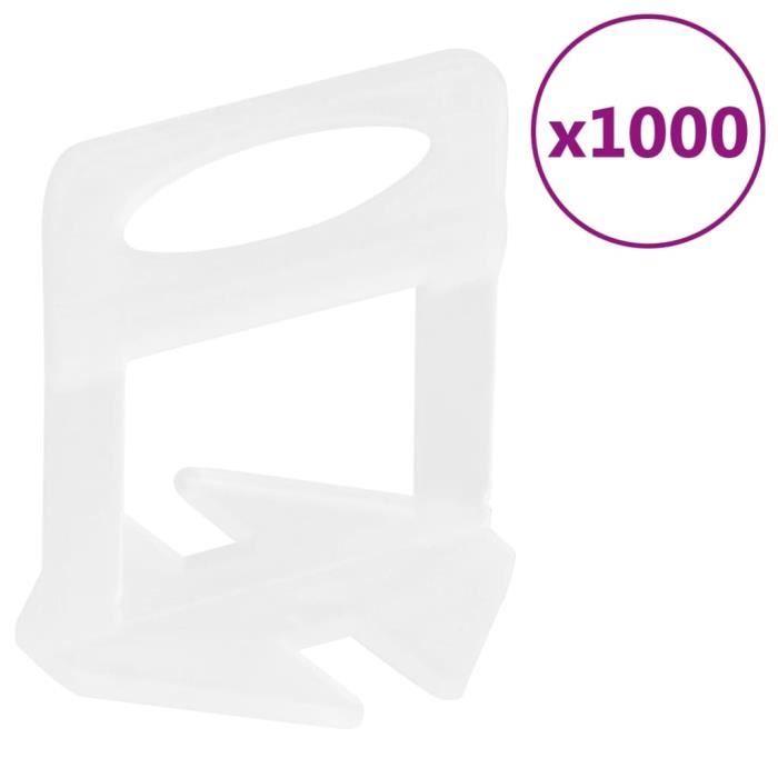 Clips de nivellement de carreaux - VIDAXL - 1000 pcs - 1 mm - Blanc - Matériau robuste