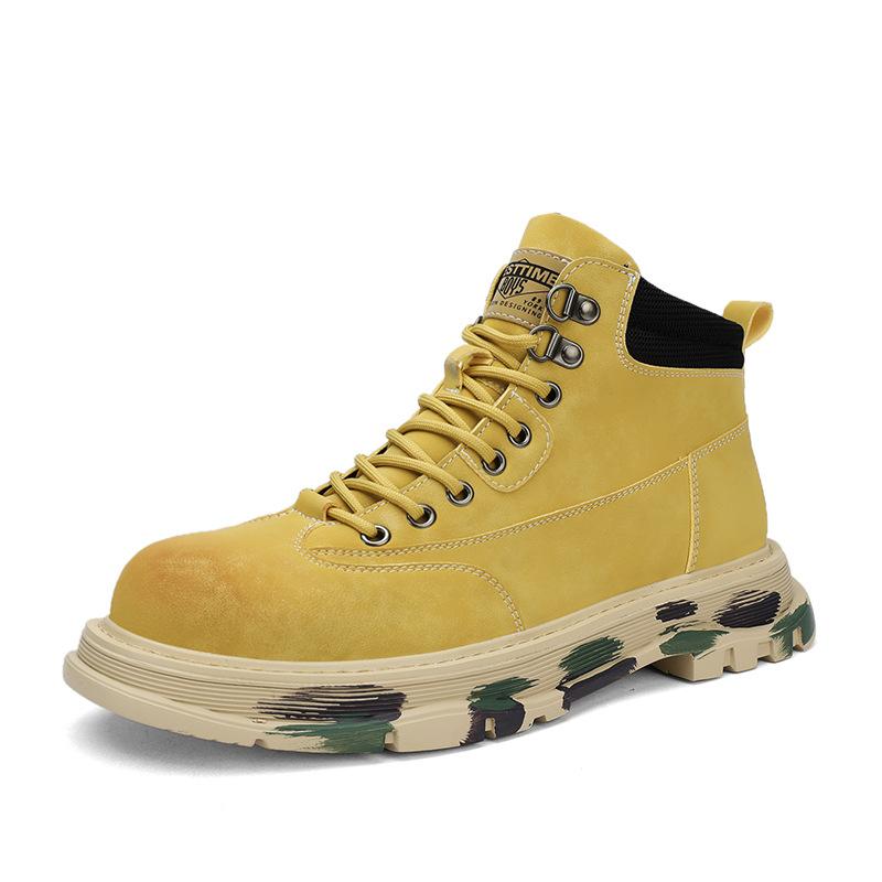 Autumn and winter new youth outdoor high-top Martin boots men's trend lace-up casual tooling shoes leather boots