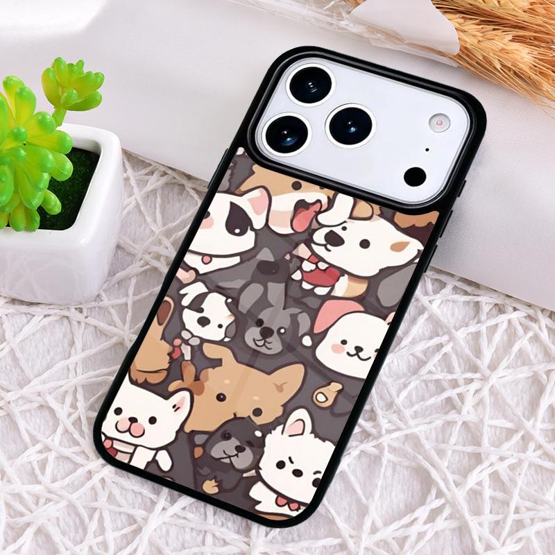 Cute Dog Puppy Collage Phone Case for iPhone 17 Air 16 15 11 12 14 13 Pro Max Shockproof Cover
