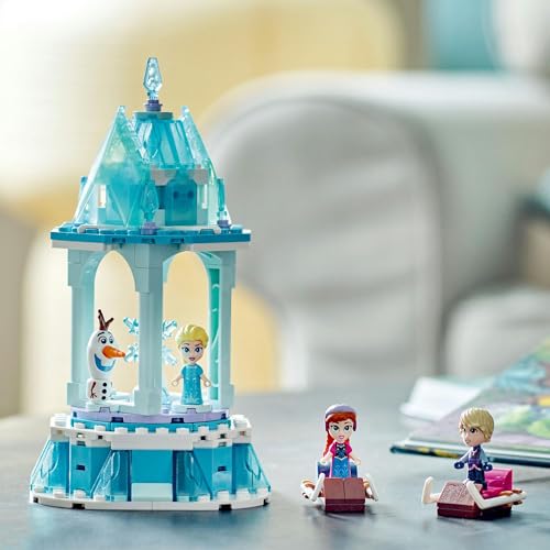 LEGO Disney Princess Anna and Elsa's Magic Merry-Go-Round Toy Present Birthday Block Educational Christmas Girls Boys Children 6 Years Old 7 Years Old