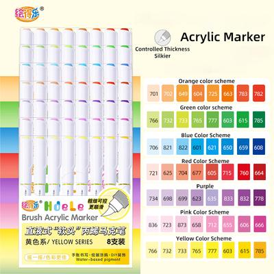 Acrylic Paint Markers Brush Soft Tip Direct Ink Waterproof Flexible Tip Art Pens for Craft And Art Supplies