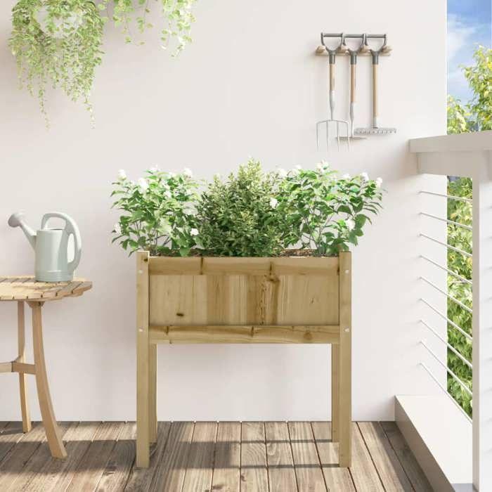 VidaXL Jardinière avec pieds 70x31x70 cm bois de pin imprégné 837562