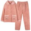 Padded Pajamas Women'S Winter Three-Layer Thickened Velvet Coral Velvet Autumn And Winter Padded Jacket Can Be Worn Outside Loungewear Set