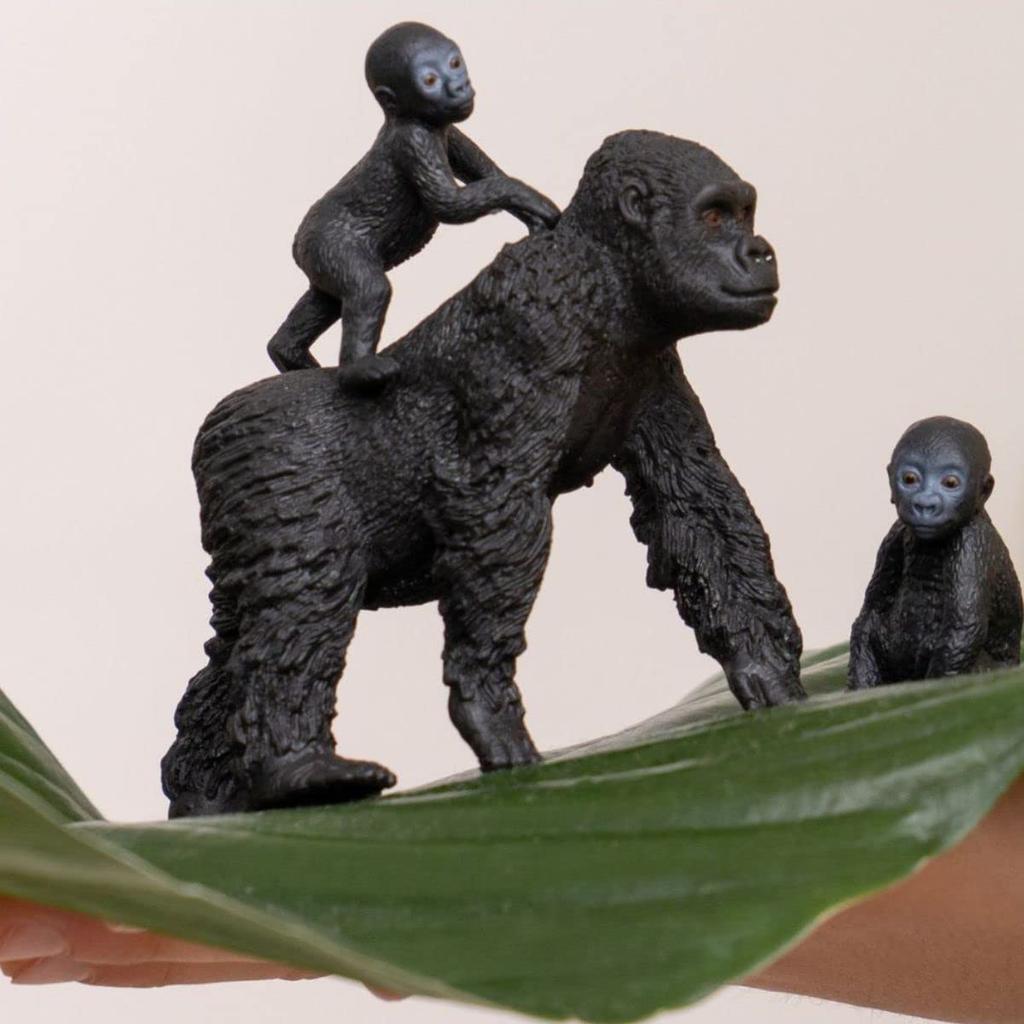 Schleich Wildlife Gorilla Family Figures for Ages 3 and Realistic Animal Toys 42601 Up,