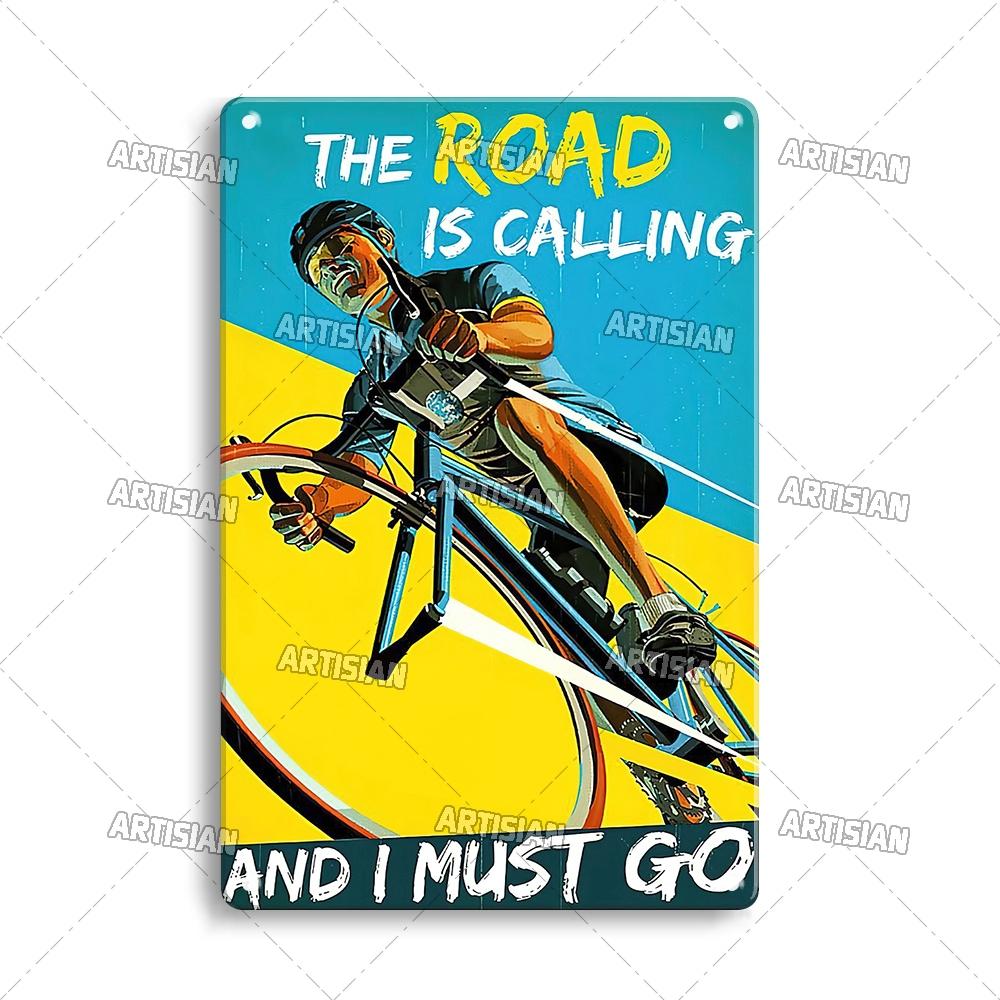 Artisian Cycling Metal Sign Bicycle Tin Poster Bike Decorative Plate Wall Decor Garage Bar Pub Club Hotel Cafe Kitchen Home