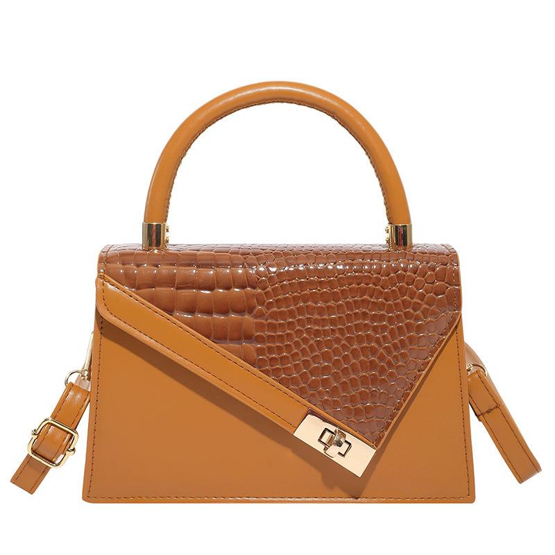 Korean Version of Fashionable Texture Color Matching New Stone Pattern Commuting Casual Simple Foreign Style Crossbody Portable Small Square Bag Woman