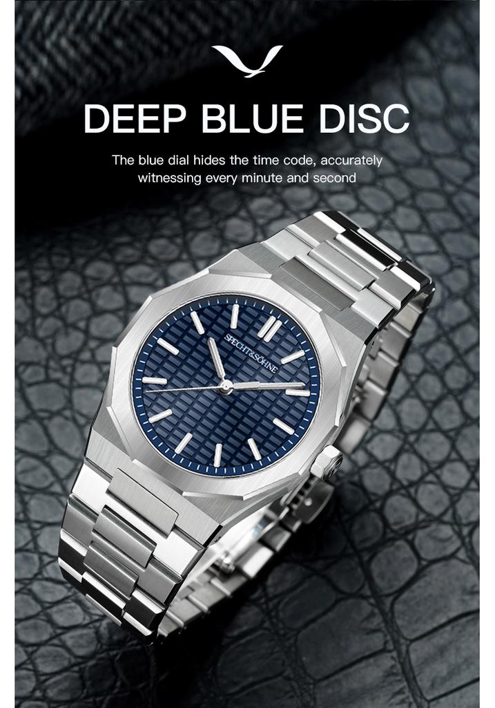 New Fashion Rare Specht & Söhne Men's Watch Ultrathin 38MM Steel Sapphire Crystal VH31 Quartz Wristwatch Relogio Masculino
