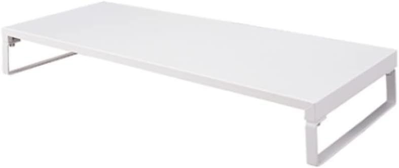 LIHIT LAB Computer Monitor Desk Gaming Low 59cm Wide X 25cm Deep X 8cm 15kg Load Stand, Stand, Stand, Stand, Profile, High, Capacity, White, A7332-0