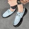 2025 Men's Shoes Spring Casual Retro Leather Shoes Men's Versatile Low-top Casual Shoes Men's Large-size Shoes Color Matching