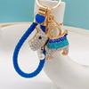 1/2/3PCS Cute Full Rhinestone Dog Crystal Pendant Keychains For Women Car/Bag Key Chains Holder Bag Charm