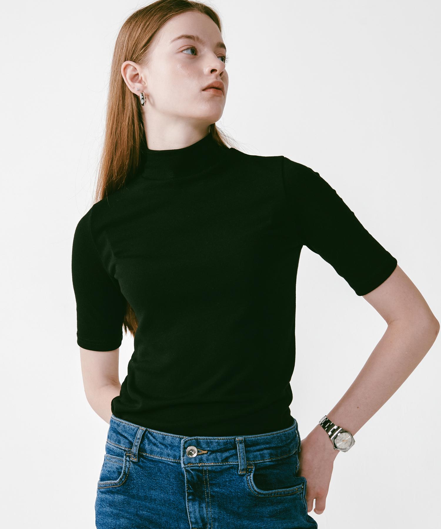 Rosiro Lossy Half Pola Knit [Black] Free