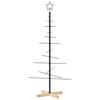 VidaXL Arbre de Noël en métal avec base en bois noir 120 cm 359603