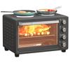 Forno Elétrico Torradeira 28 L, Forno Compacto para Cozinhar e Grelhar, Forno Elétrico com Bandeja de Assar, Grelha, 2600W, Preto