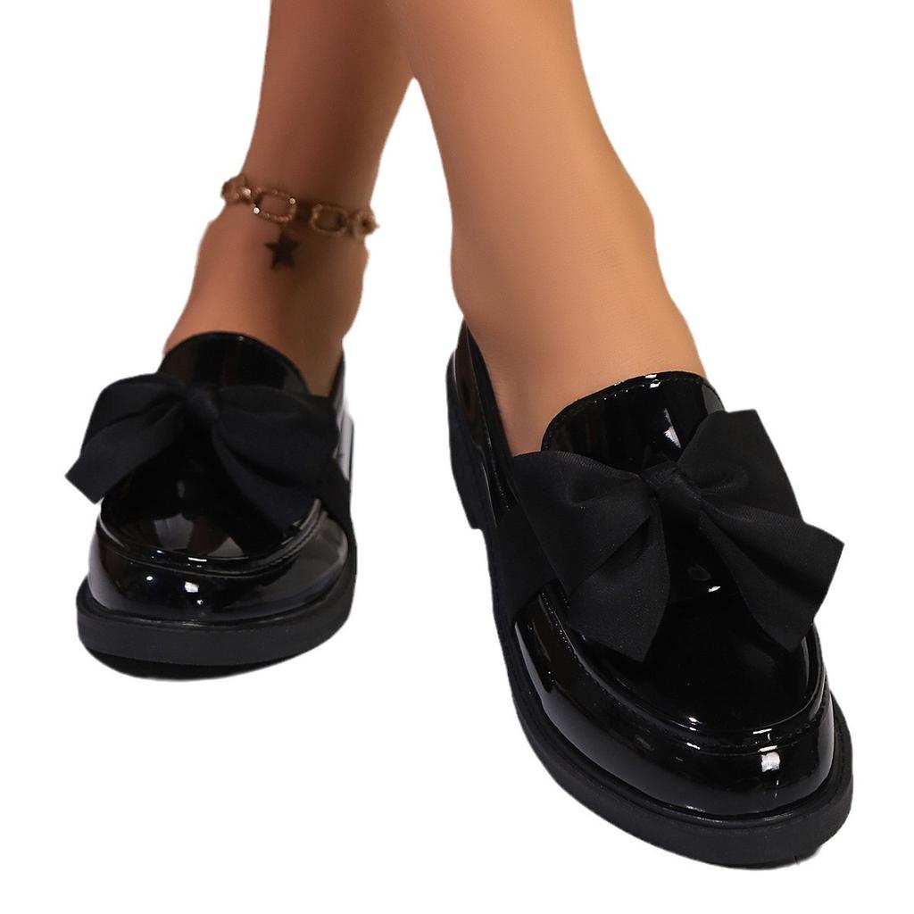 Black Thick-Soled Small Leather Shoes Wind Soft Sister Japanese Muffin Lofu Women'S Single Shoes Wholesale